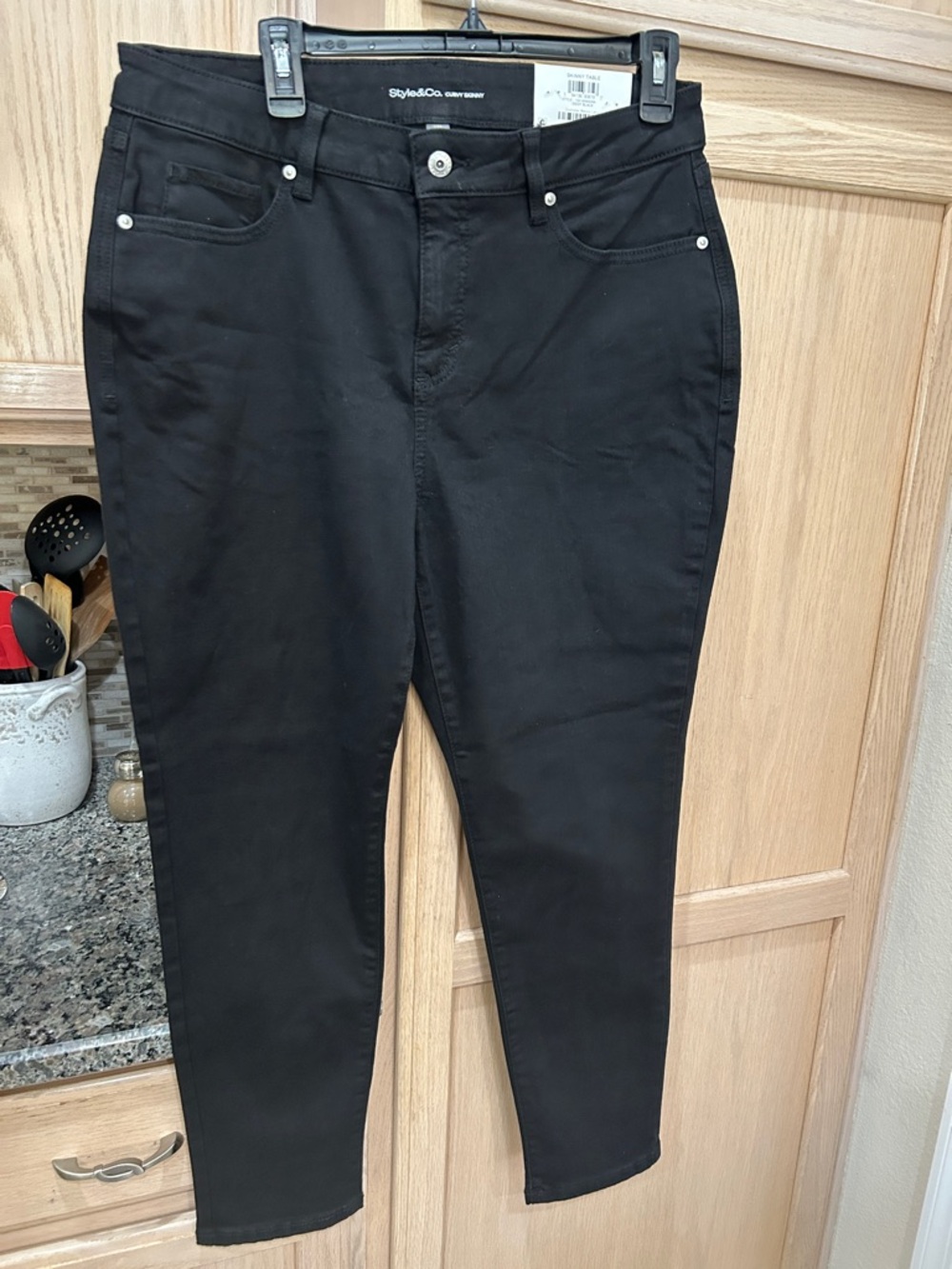Style & Co. Black Ponte Slim Ankle Pants